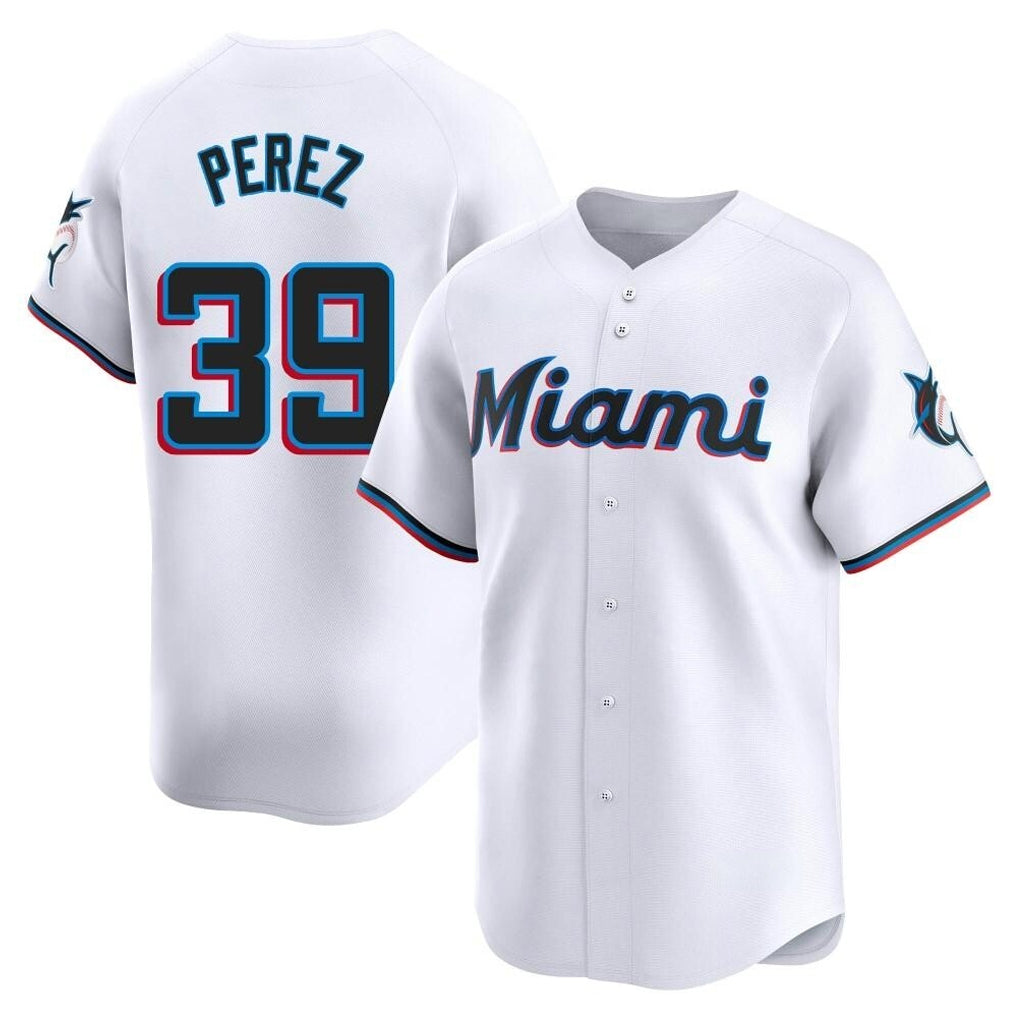 Mdoa M.Marlins #39 Eury Perez Player White  Home Limited Stitched Jerseys