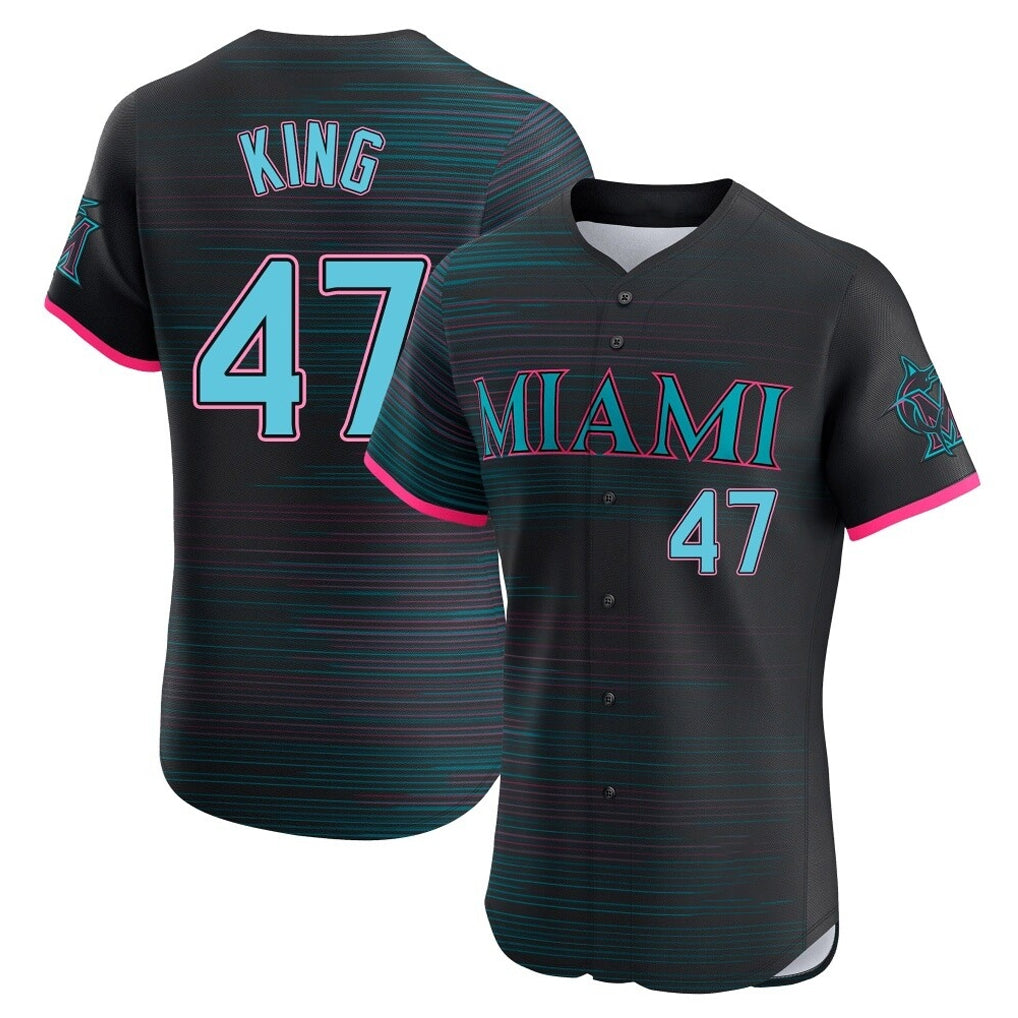 Mdoa M.Marlins #47 John King Player Black City Connect Home Limited Elite Stitched Jerseys