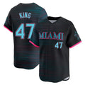 Mdoa M.Marlins #47 John King Player Black City Connect Home Limited Stitched Jerseys