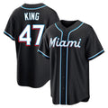 Mdoa M.Marlins #47 John King Player Black Fashion Out Home Game Stitched Jerseys