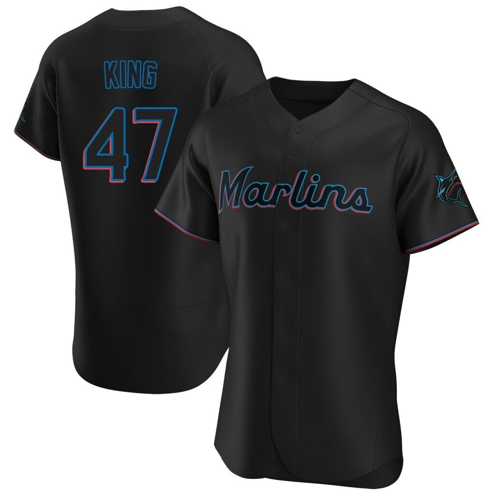 Mdoa M.Marlins #47 John King Player Black Home Limited Elite Stitched Jerseys