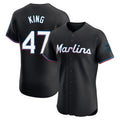 Mdoa M.Marlins #47 John King Player Black Vapor Home Limited Elite Stitched Jerseys