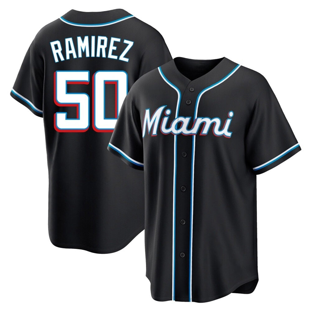 Mdoa M.Marlins #50 Agustin Ramirez Player Black Fashion Out Home Game Stitched Jerseys