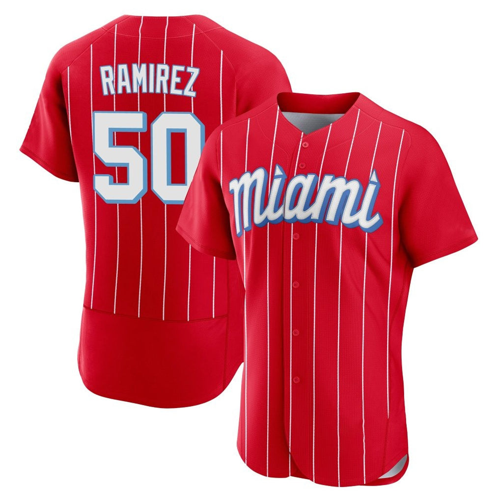 Mdoa M.Marlins #50 Agustin Ramirez Player Red City Connect Home Limited Elite Stitched Jerseys