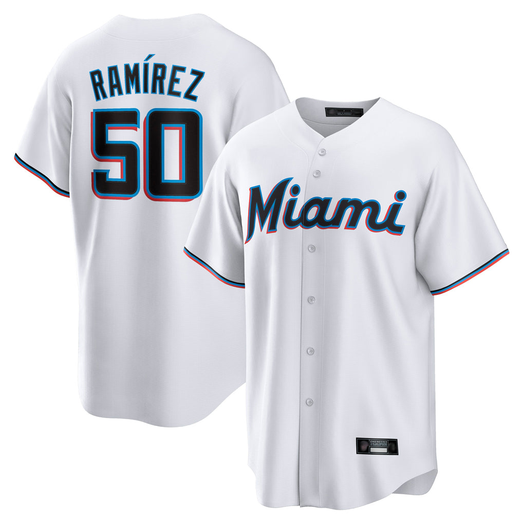 Mdoa M.Marlins #50 Agustin Ramirez Player White  Home Game Stitched Jerseys