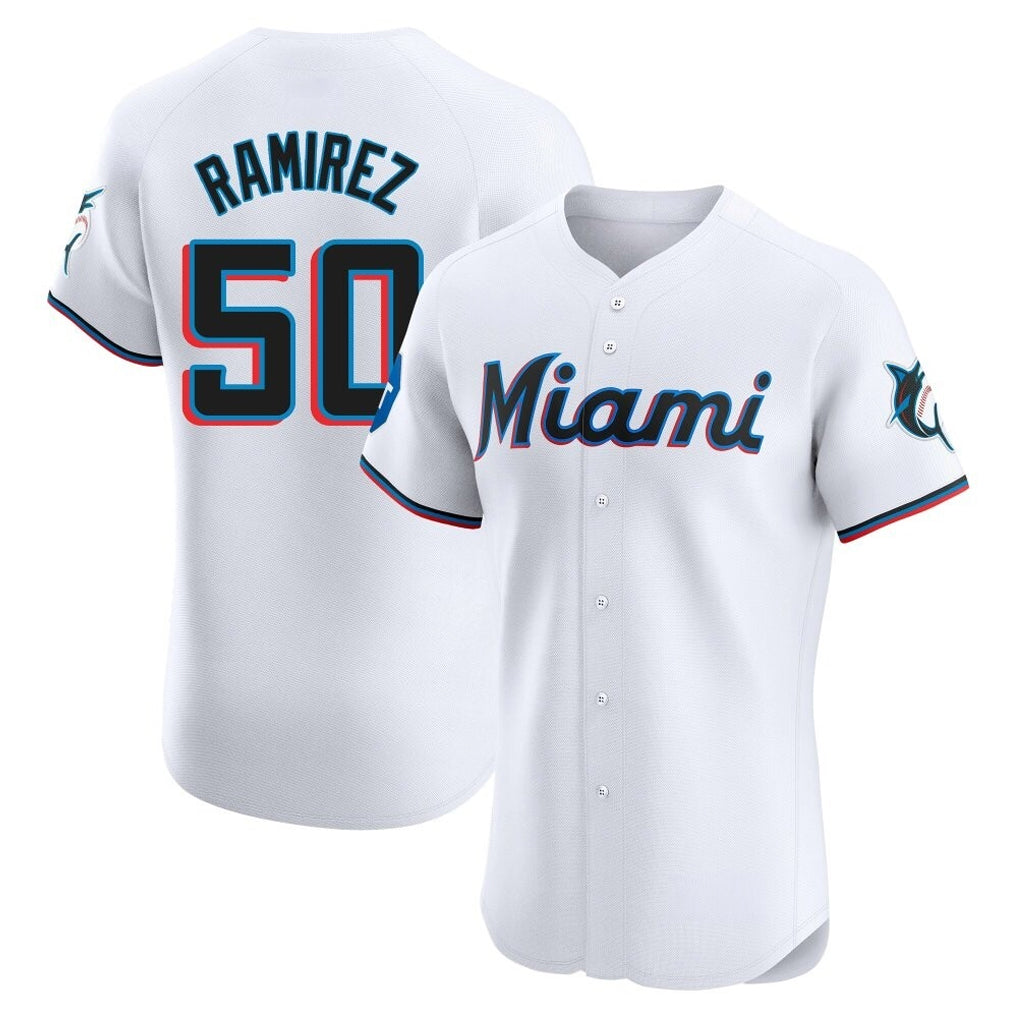 Mdoa M.Marlins #50 Agustin Ramirez Player White  Home Limited Elite Stitched Jerseys