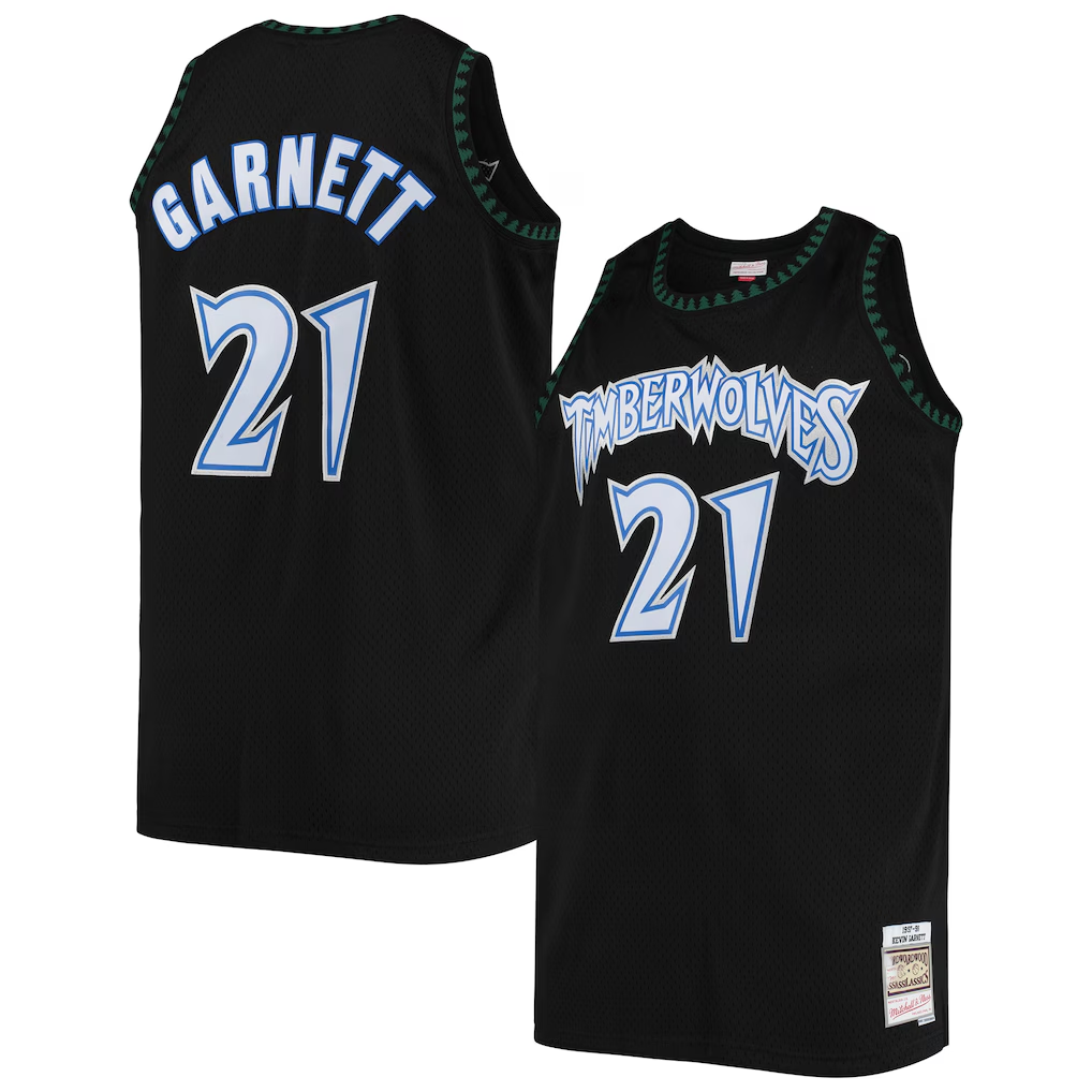 Mdoa M.Timberwolves #21 Kevin Garnett Mitchell & Ness Black 1997-1998 Big & Tall Hardwood Classics Swingman Stitched Jerseys