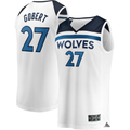 Mdoa M.Timberwolves #27 Rudy Gobert White Fast Break Replica Player Stitched Jerseys - Association Edition