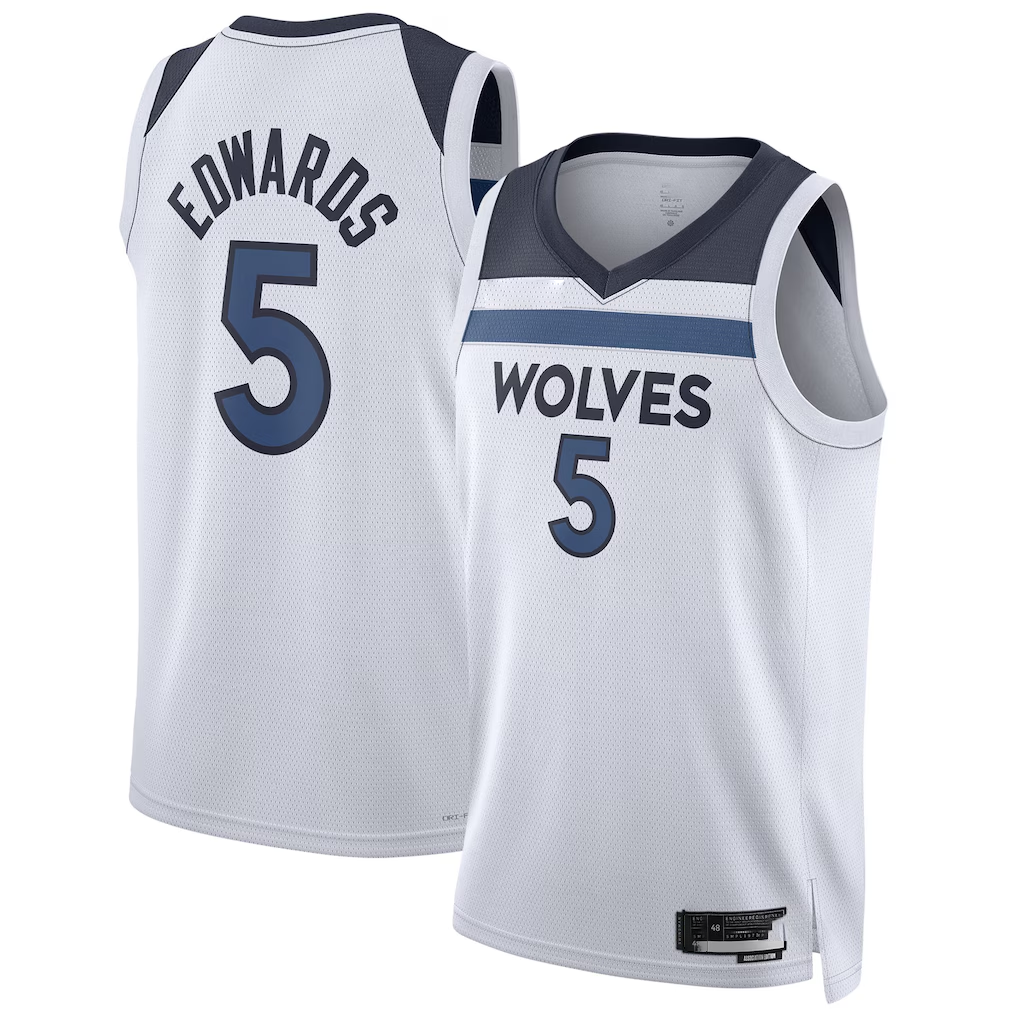 Mdoa M.Timberwolves #5 Anthony Edwards White Swingman Stitched Jerseys - Association Edition