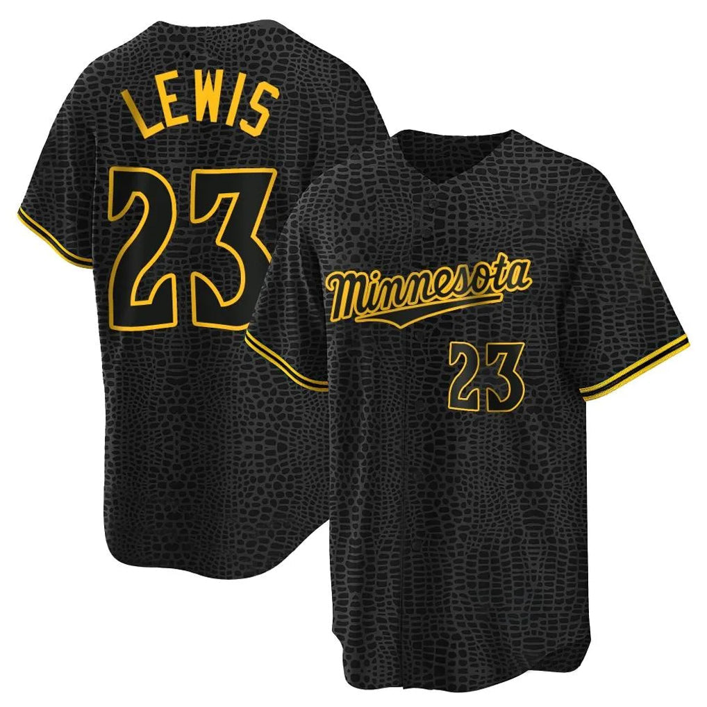Mdoa M.Twins #23 Royce Lewis Player Black Snake Skin City Home Game Stitched Jerseys