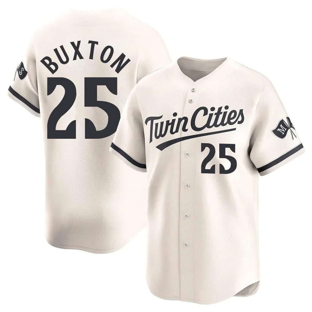 Mdoa M.Twins #25 Byron Buxton Player Cream Home Limited Stitched Jerseys