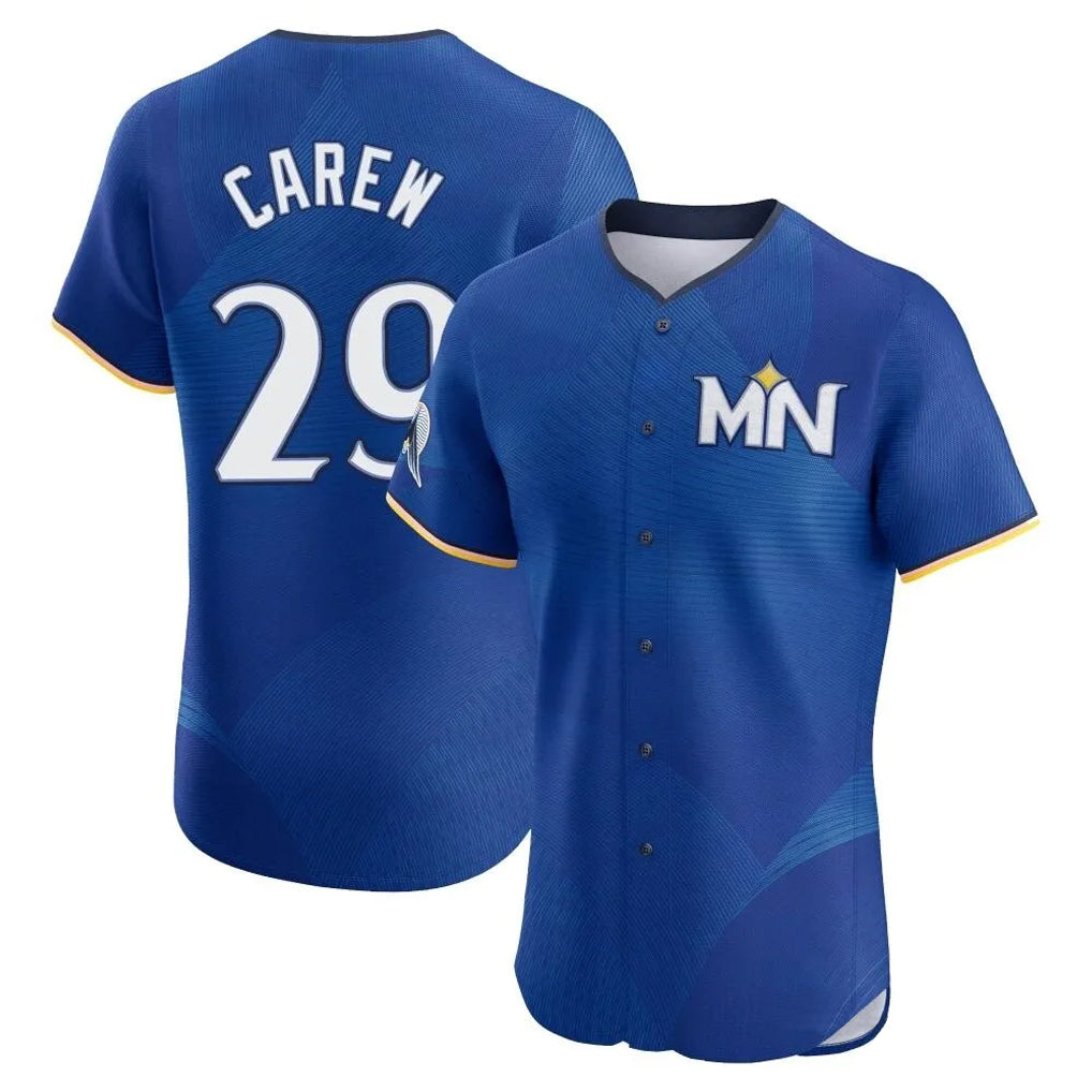 Mdoa M.Twins #29 Rod Carew Player Royal City Connect Limited Elite Home Stitched Jerseys