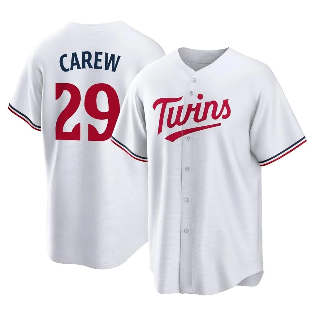 Mdoa M.Twins #29 Rod Carew Player White Home Game Stitched Jerseys