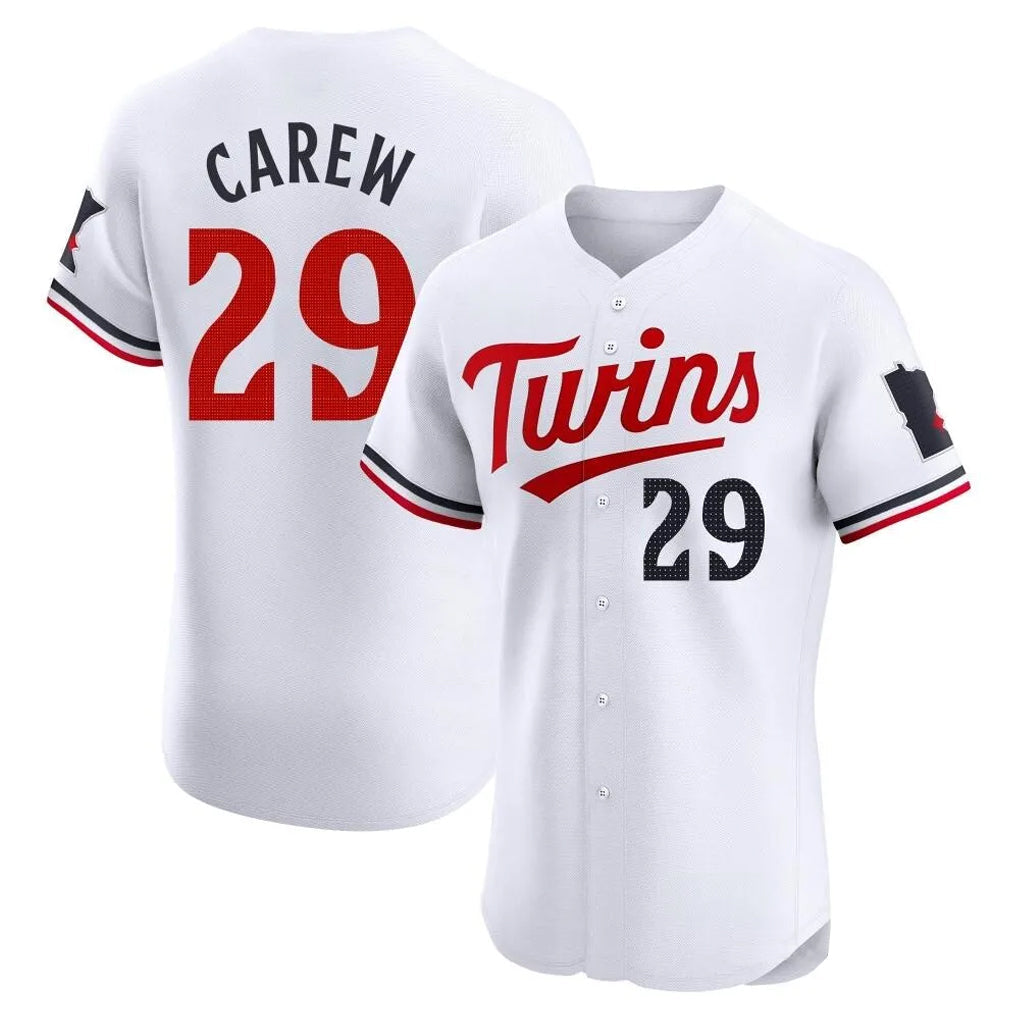 Mdoa M.Twins #29 Rod Carew Player White Home Limited Elite Stitched Jerseys