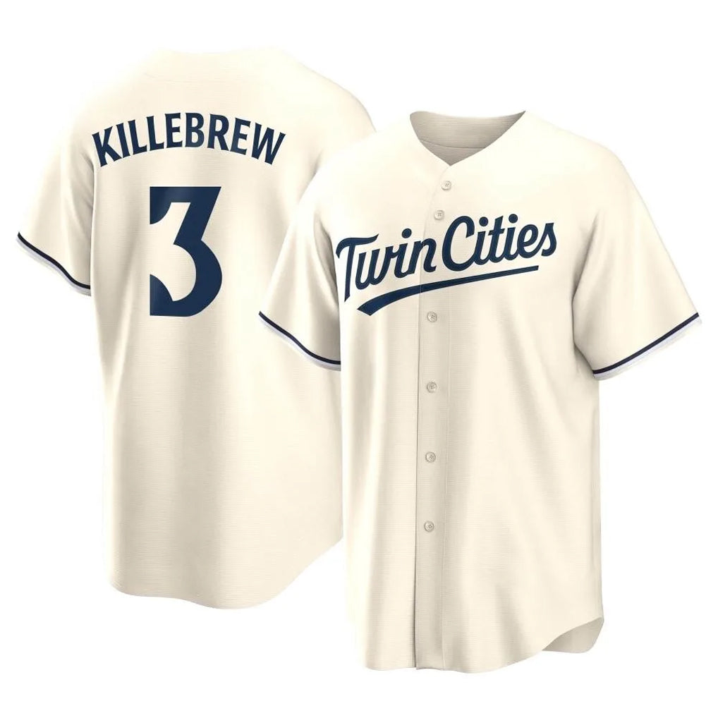 Mdoa M.Twins #3 Harmon Killebrew Player Cream Game Limited Home Stitched Jerseys