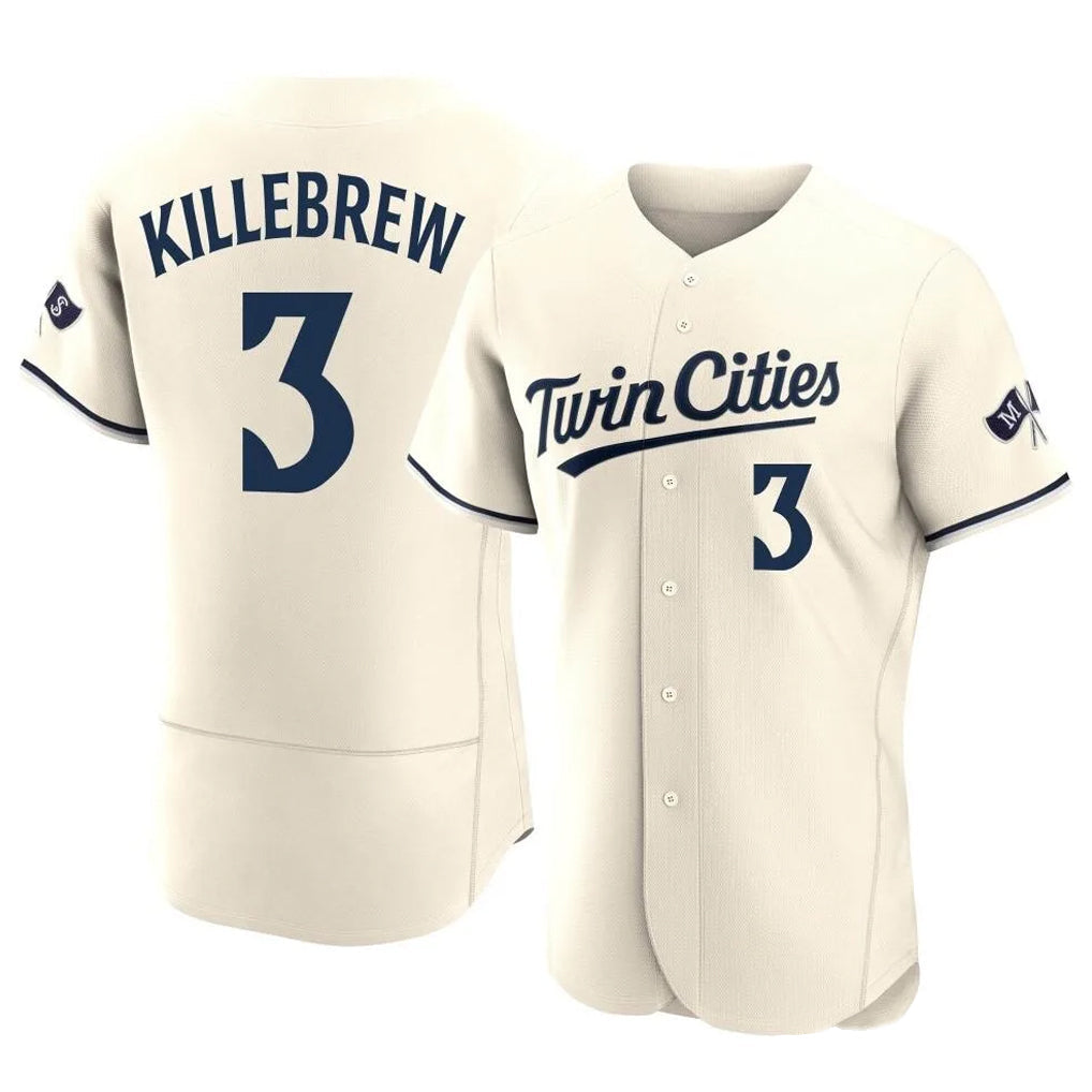 Mdoa M.Twins #3 Harmon Killebrew Player Cream Home Limited Elite Stitched Jerseys