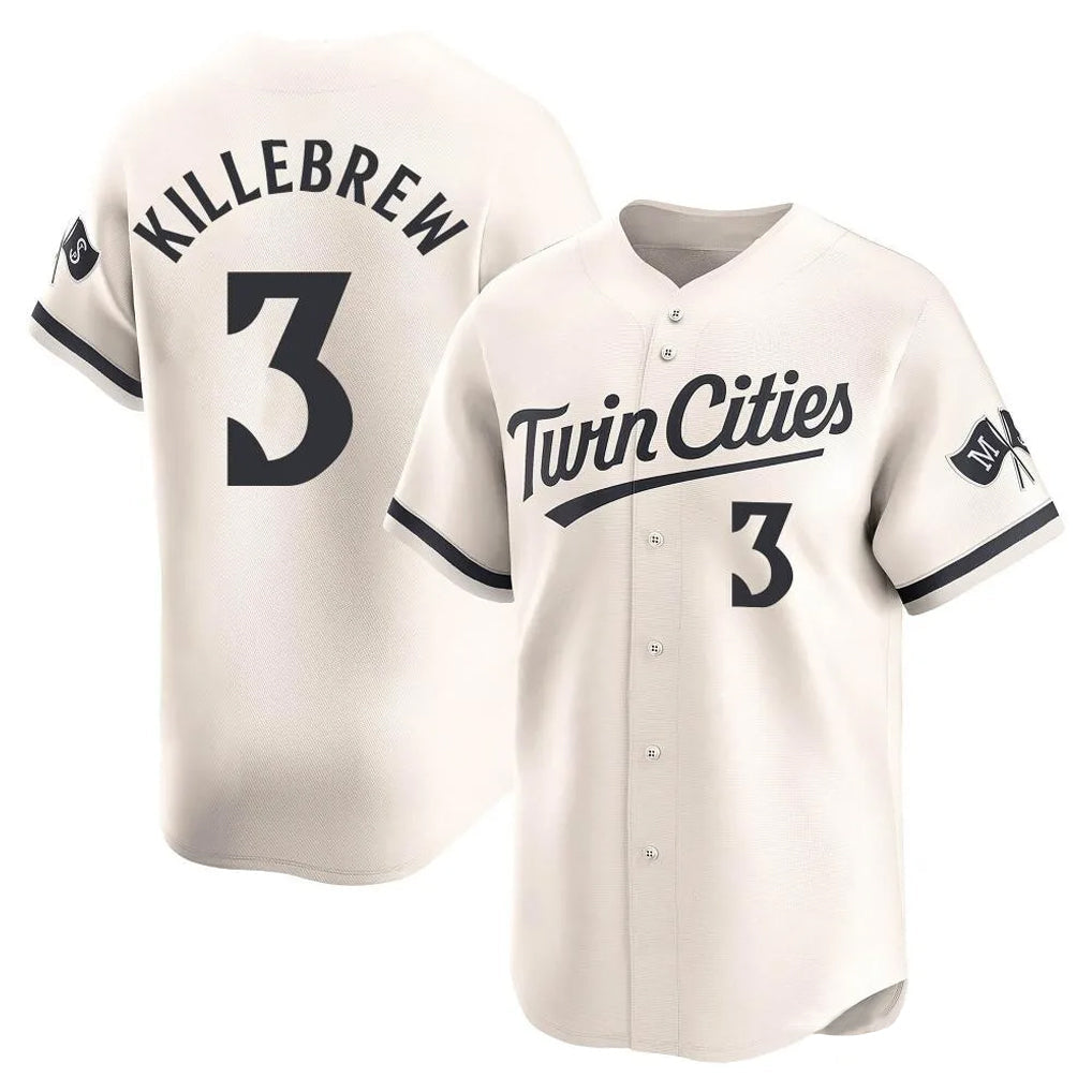 Mdoa M.Twins #3 Harmon Killebrew Player Cream Home Limited Stitched Jerseys