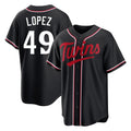 Mdoa M.Twins #49 Pablo Lopez Player Black Fashion Out Home Limited Stitched Jerseys