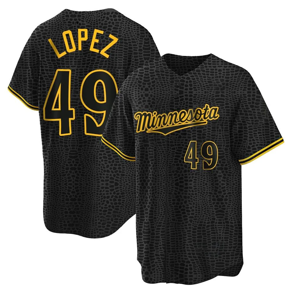 Mdoa M.Twins #49 Pablo Lopez Player Black Snake Skin City Home Game Stitched Jerseys