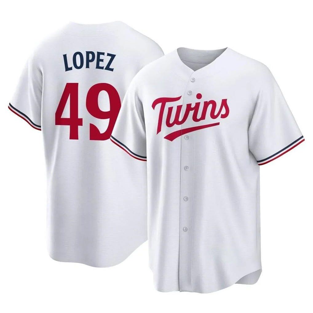 Mdoa M.Twins #49 Pablo Lopez Player White Home Game Stitched Jerseys