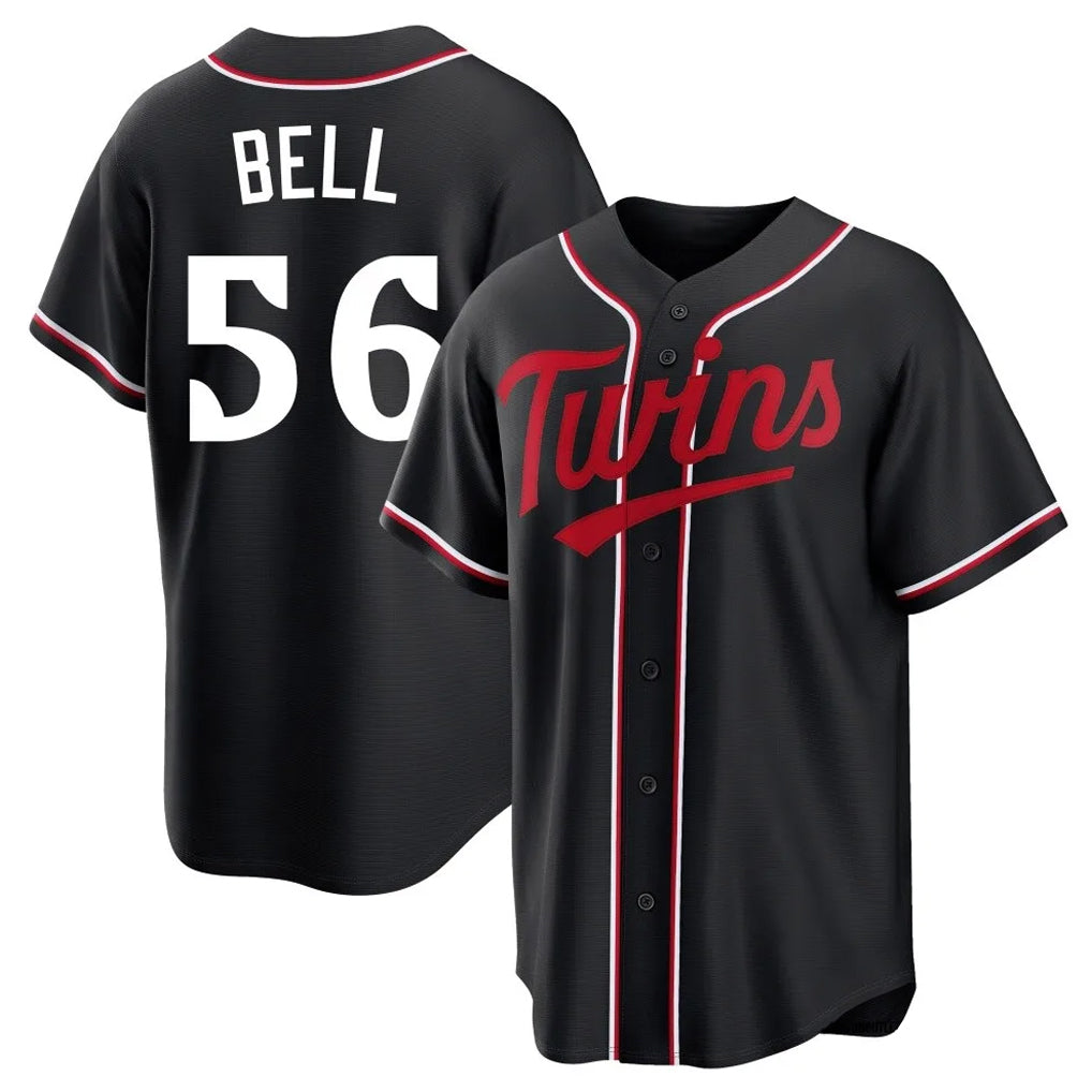 Mdoa M.Twins #56 Josh Bell Player Black Fashion Out Home Limited Stitched Jerseys