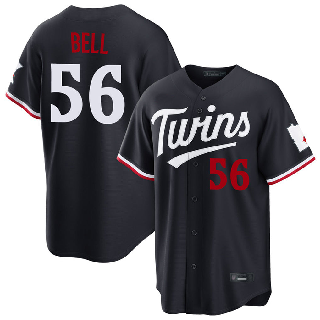 Mdoa M.Twins #56 Josh Bell Player Navy Home Game Stitched Jerseys