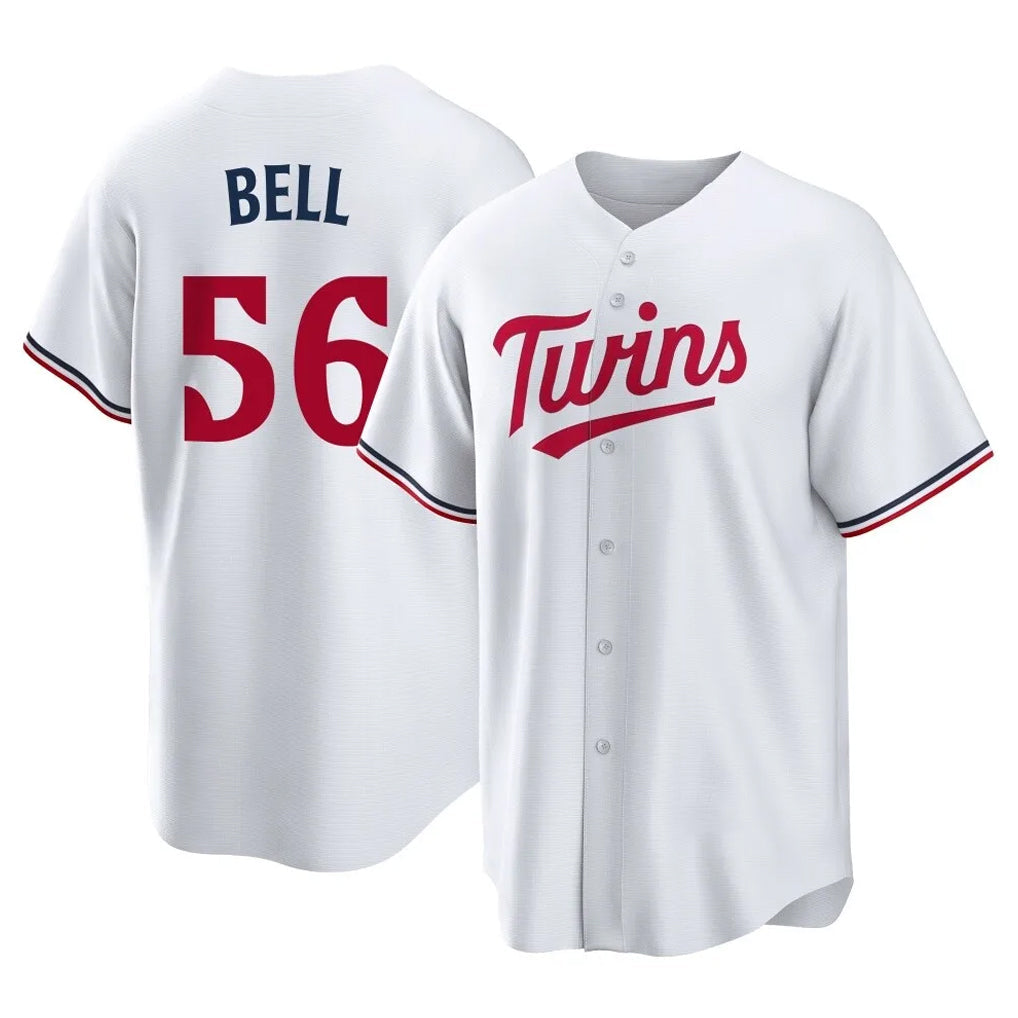 Mdoa M.Twins #56 Josh Bell Player White Home Game Stitched Jerseys