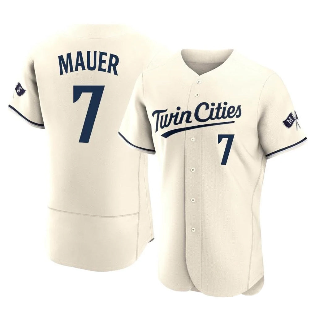 Mdoa M.Twins #7 Joe Mauer Player Cream Home Limited Elite Stitched Jerseys