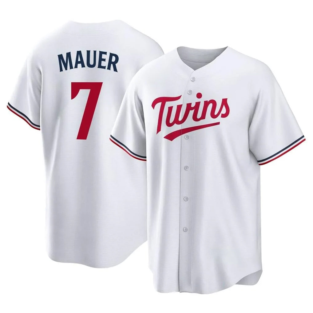 Mdoa M.Twins #7 Joe Mauer Player White Home Game Stitched Jerseys