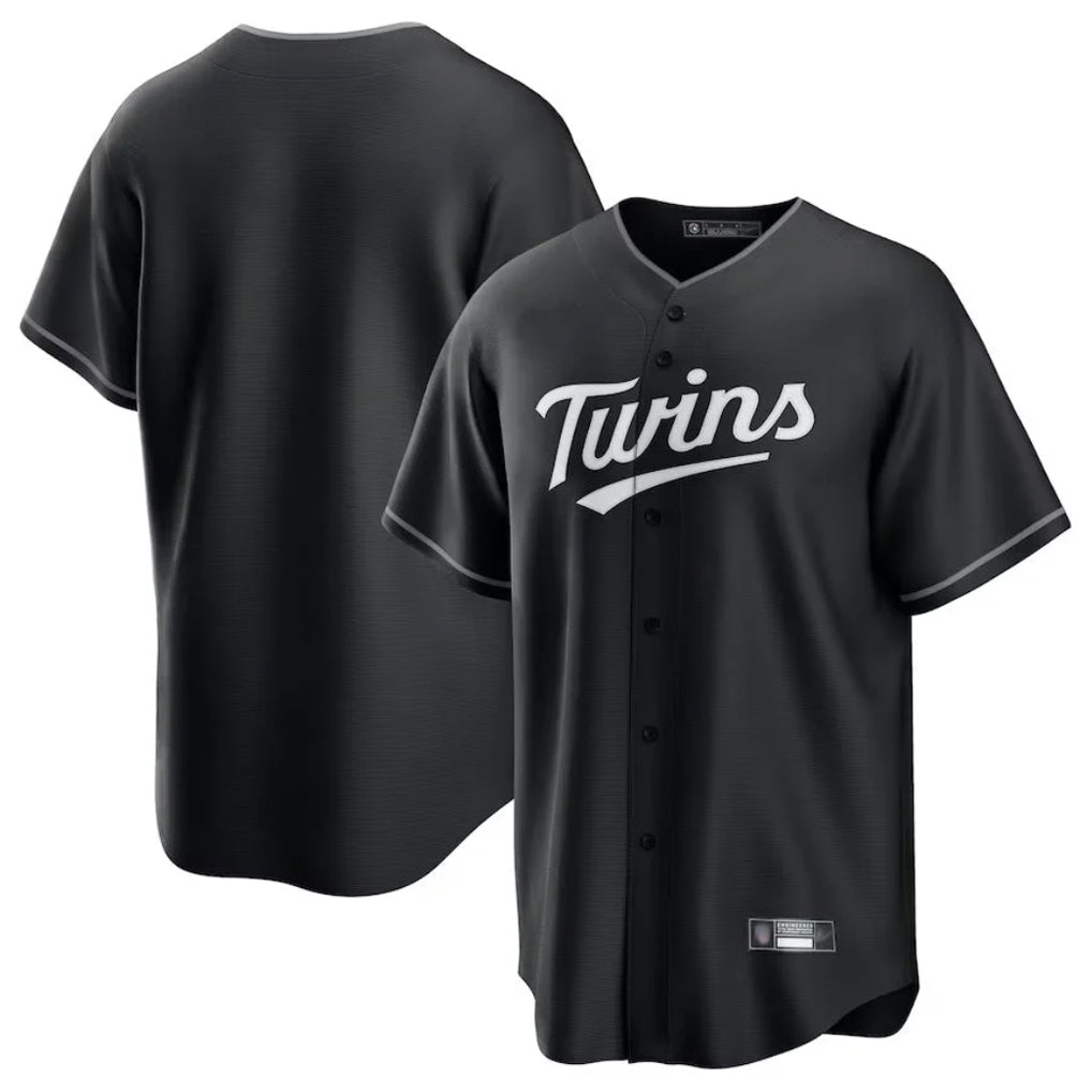 Mdoa Minnesota Twins Blank Player Black Home Game Stitched Jerseys