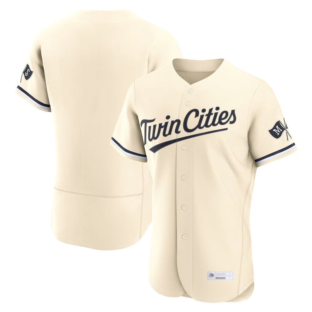 Mdoa Minnesota Twins Blank Player Cream Home Limited Elite Stitched Jerseys