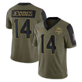 Mdoa MN.Vikings #14 Jauan Jennings Player Olive Salute To Service Limited Game Stitched Jerseys