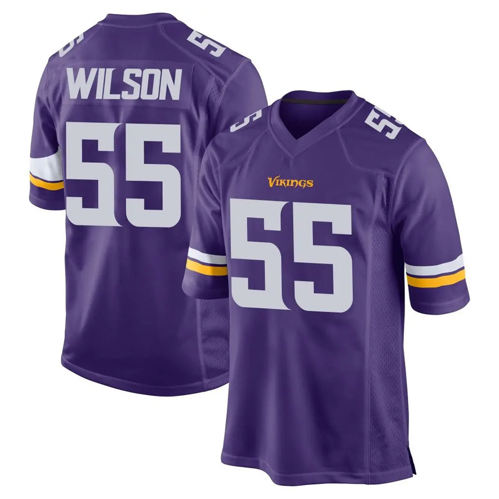 Mdoa MN.Vikings #55 Eric Wilson Player Purple Home Game Stitched Jerseys