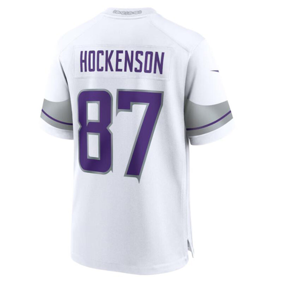 Mdoa MN.Vikings #87 T.J. Hockenson White Alternate Game Player Jersey American Stitched Jersey