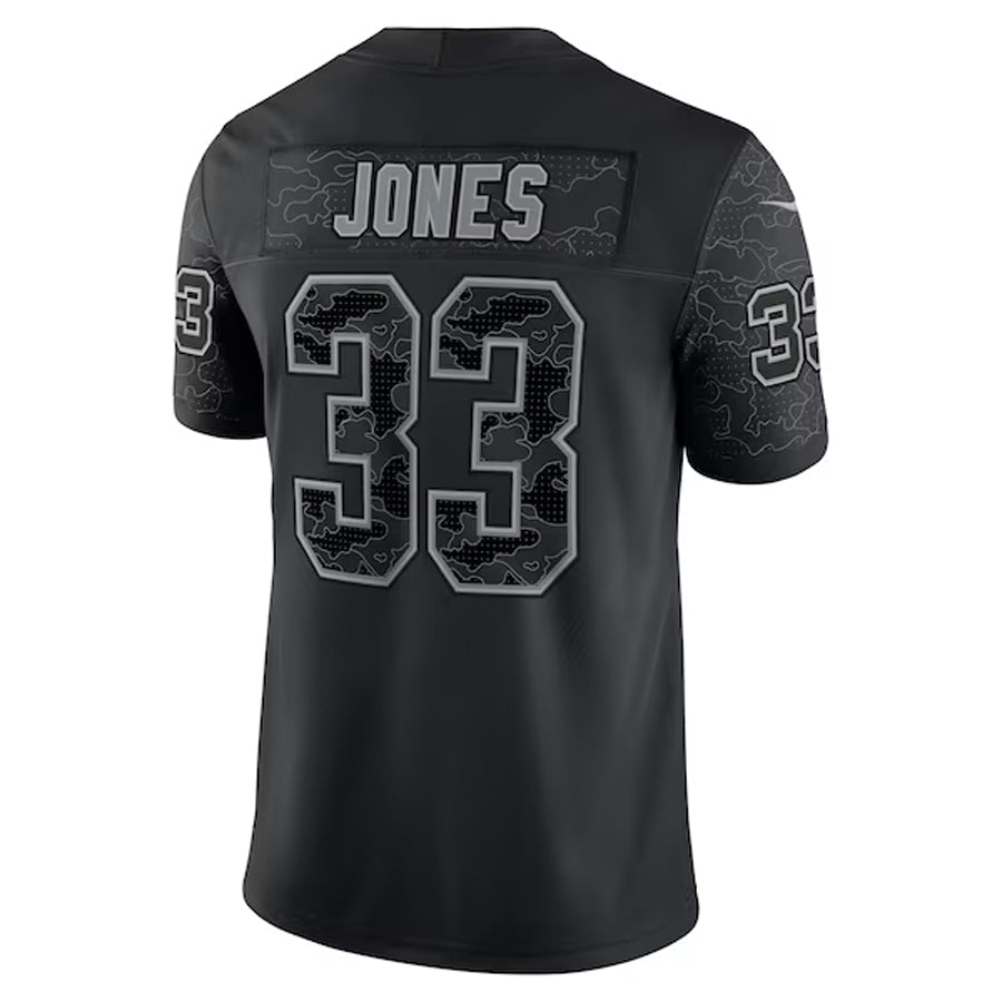 Mdoa MN.Vikings #33 Aaron Jones Player Black REFLECTIVE Limited Stitched Jerseys