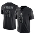 Mdoa MN.Vikings #3 Jordan Addison Player Black REFLECTIVE Limited Stitched Jerseys