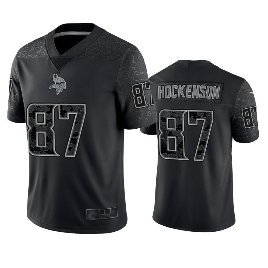 Mdoa MN.Vikings #87 T.J. Hockenson Player Black REFLECTIVE Limited Stitched Jerseys