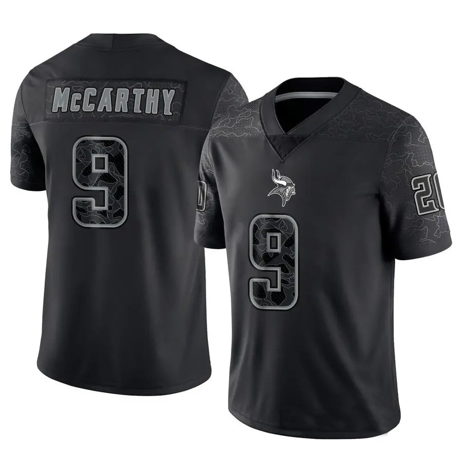 Mdoa MN.Vikings #9 J.J. McCarthy Player Black REFLECTIVE Limited Stitched Jerseys