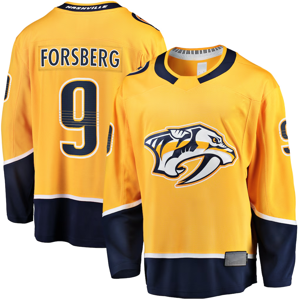 Mdoa N.Predators #9 Filip Forsberg Gold Home Breakaway Jerseys