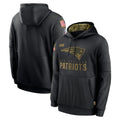 Mdoa NE.Patriots Black Salute to Service Hoodies Limited Game Blank Player Stitched Jerseys