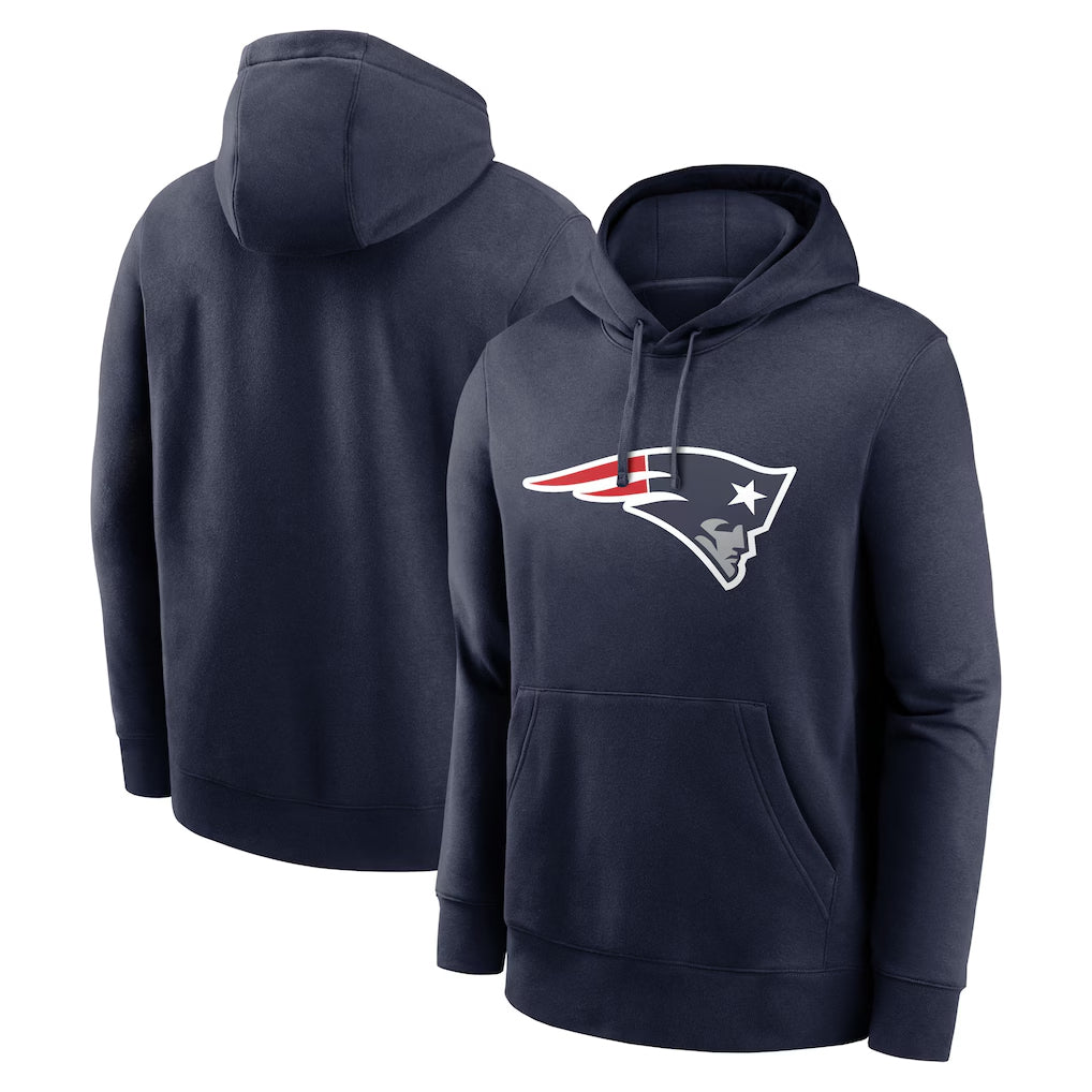 Mdoa NE.Patriots Navy LOGO Pullover Hoodies Home Game Blank Player Stitched Jerseys