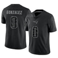 Mdoa NE.Patriots #0 Christian Gonzalez Player Black Reflective Limited Stitched Jerseys