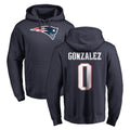 Mdoa NE.Patriots #0 Christian Gonzalez Player Navy LOGO Pullover Hoodies Home Game Stitched Jerseys