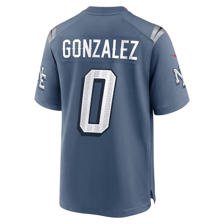 Mdoa NE.Patriots #0 Christian Gonzalez Player Storm Blue Rivalries Collection Game Stitched Jersey
