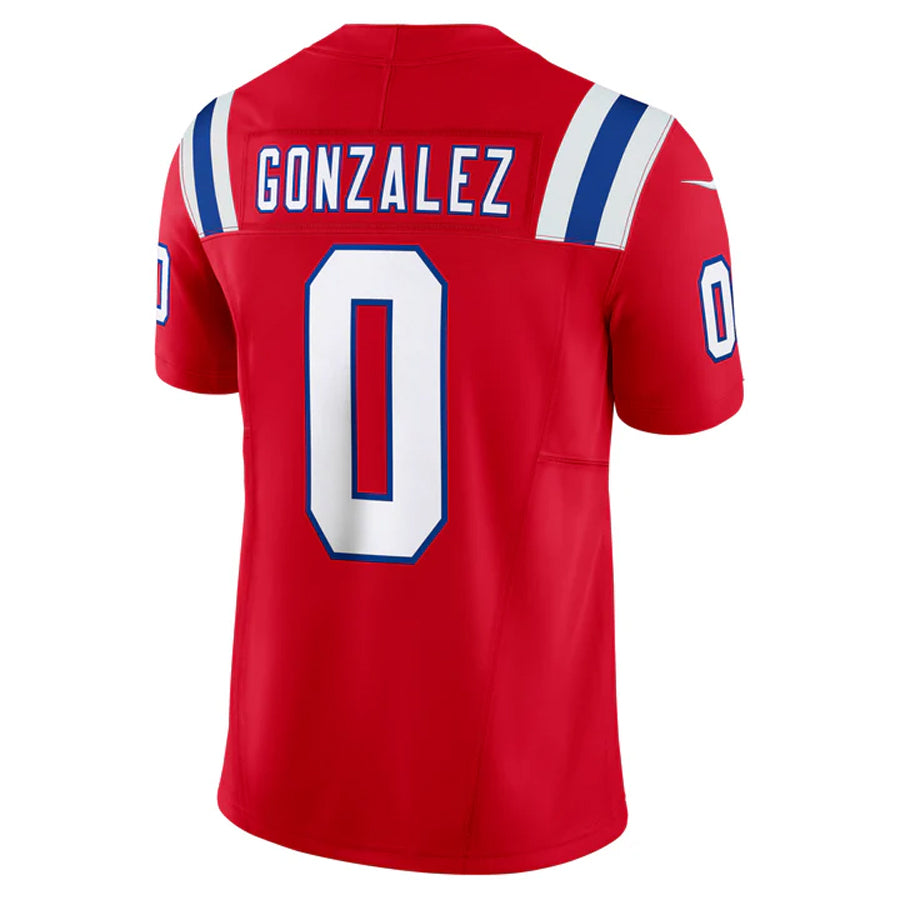 Mdoa NE.Patriots #0 Christian Gonzalez Player Red Vapor F.U.S.E. Limited Stitched Jerseys