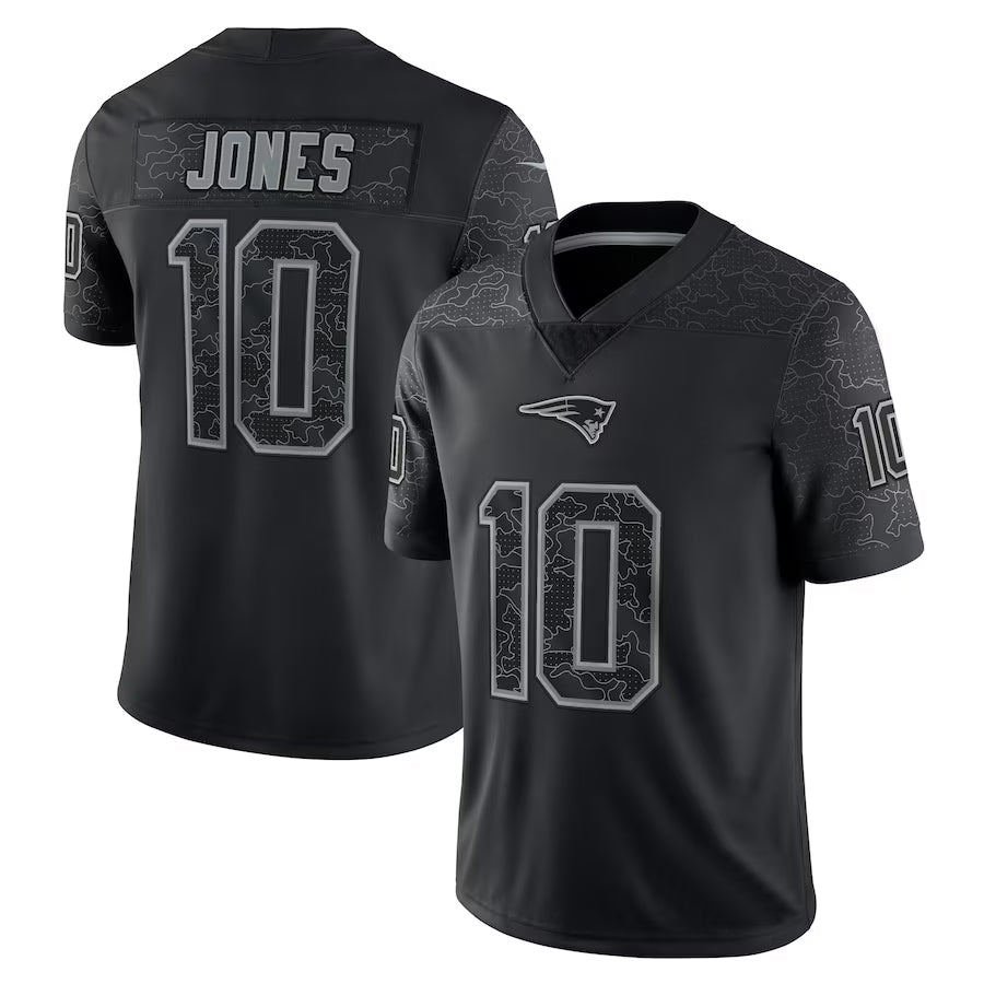 Mdoa NE.Patriots #10 Drake Maye Player Black REFLECTIVE Limited Stitched Jerseys