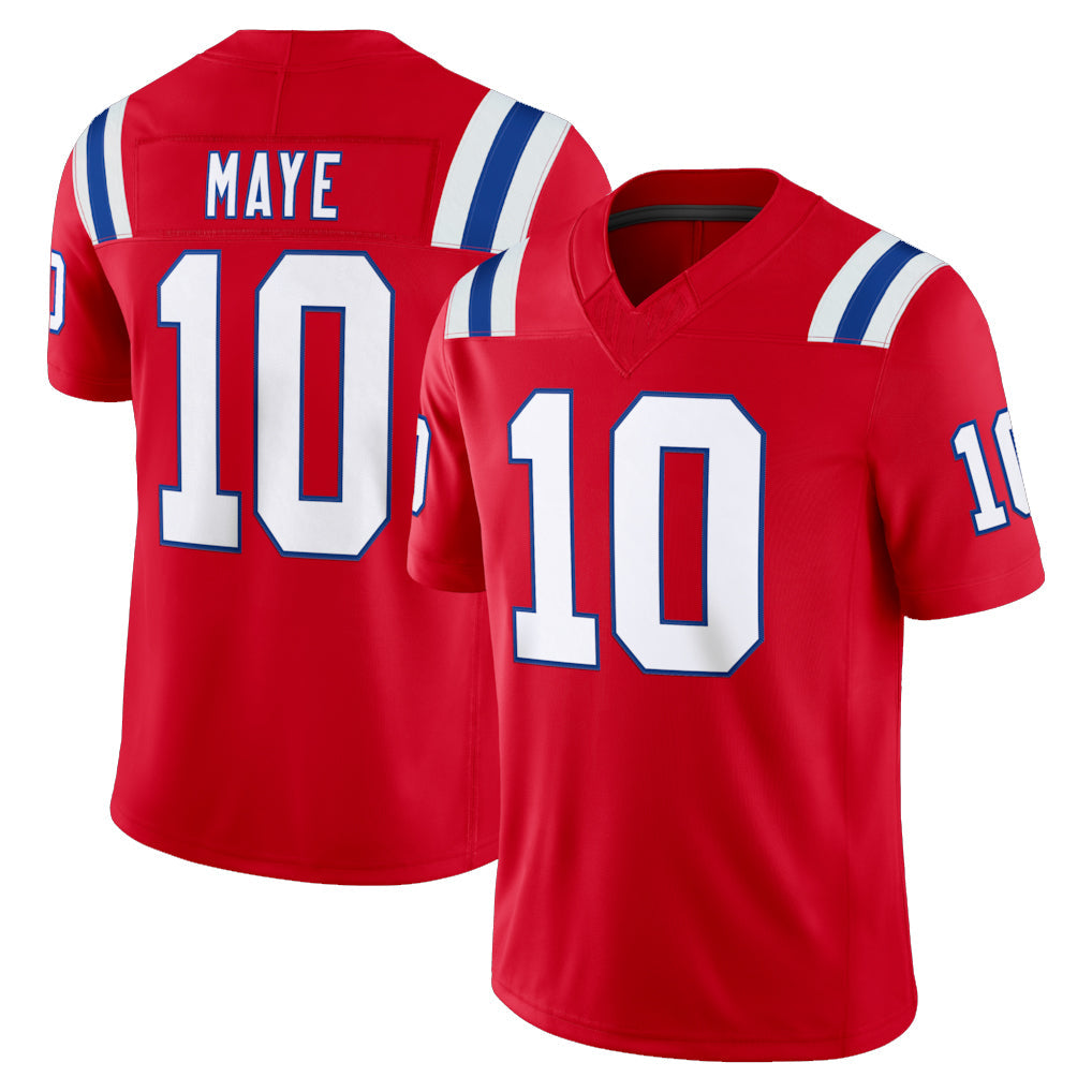 Mdoa NE.Patriots #10 Drake Maye Player Red Limited Vapor F.U.S.E. Home Game Stitched Jerseys