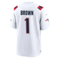 Mdoa NE.Patriots #1 A.J. Brown Player White Home Game Stitched Jerseys