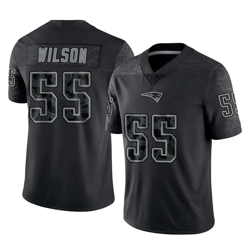 Mdoa NE.Patriots #55 Jared Wilson Player Black Reflective LImited Home Game Stitched Jerseys