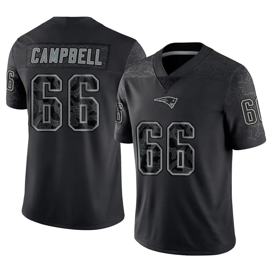 Mdoa NE.Patriots #66 Will Campbell Player Black Reflective Limited Stitched Jerseys